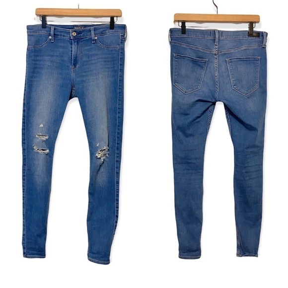 Abercrombie mid rise jeans leggings destroyed size 28 or 8 - Picture 1 of 10